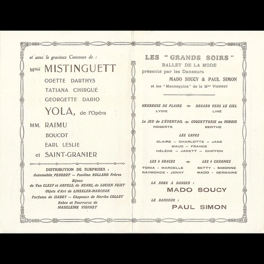 Vionnet - Programme Du Grand Bal Du Samedi 13 Décembre 1924, Illustration De Gesmar 2