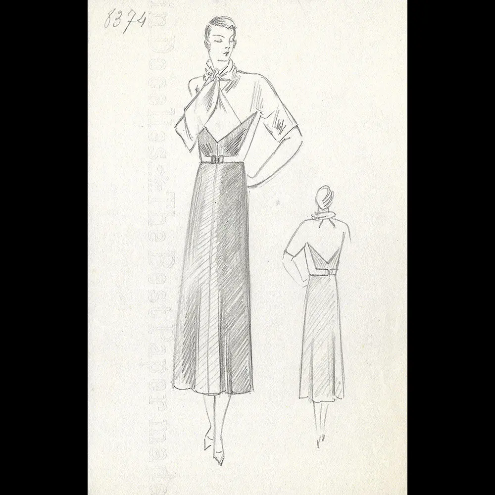 Vionnet - Dessin D'une Robe Pour L'hiver 1932-1933 1