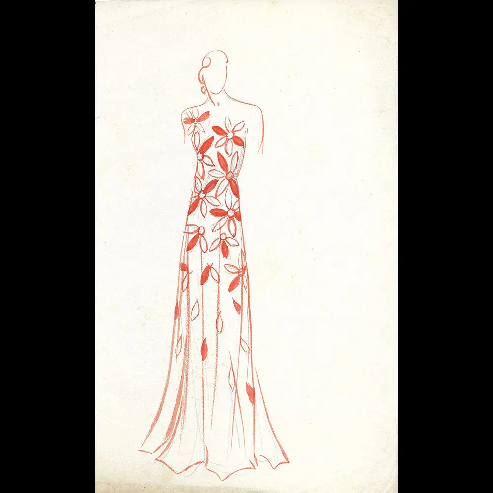 Vionnet - Dessin D'une Robe (Circa 1930S) 1