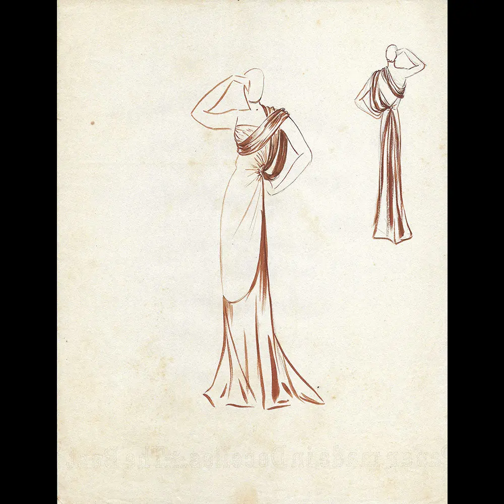 Vionnet - Dessin D'une Robe (Circa 1936-1937) 1