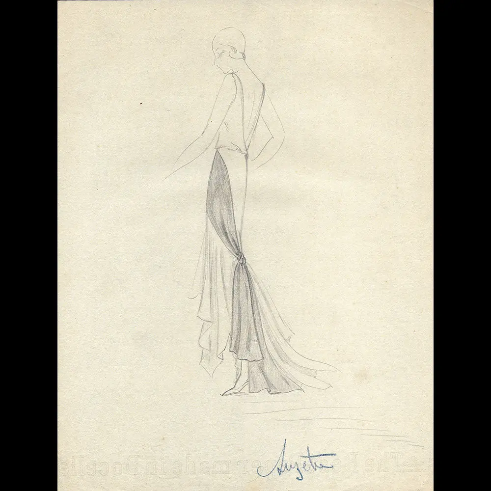 Vionnet - Dessin D'une Robe Par Suzette (Circa 1930) 1