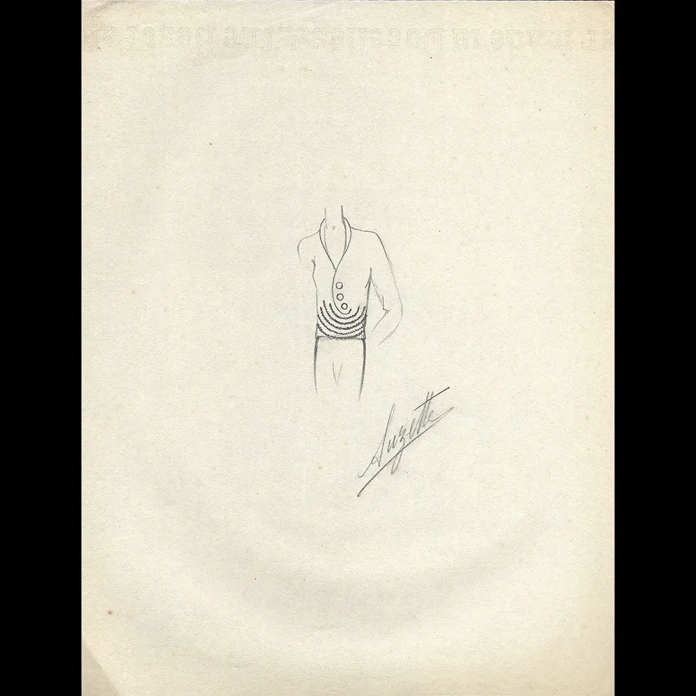 Vionnet - Dessin D'une Blouse Par Suzette (Circa 1930) 1