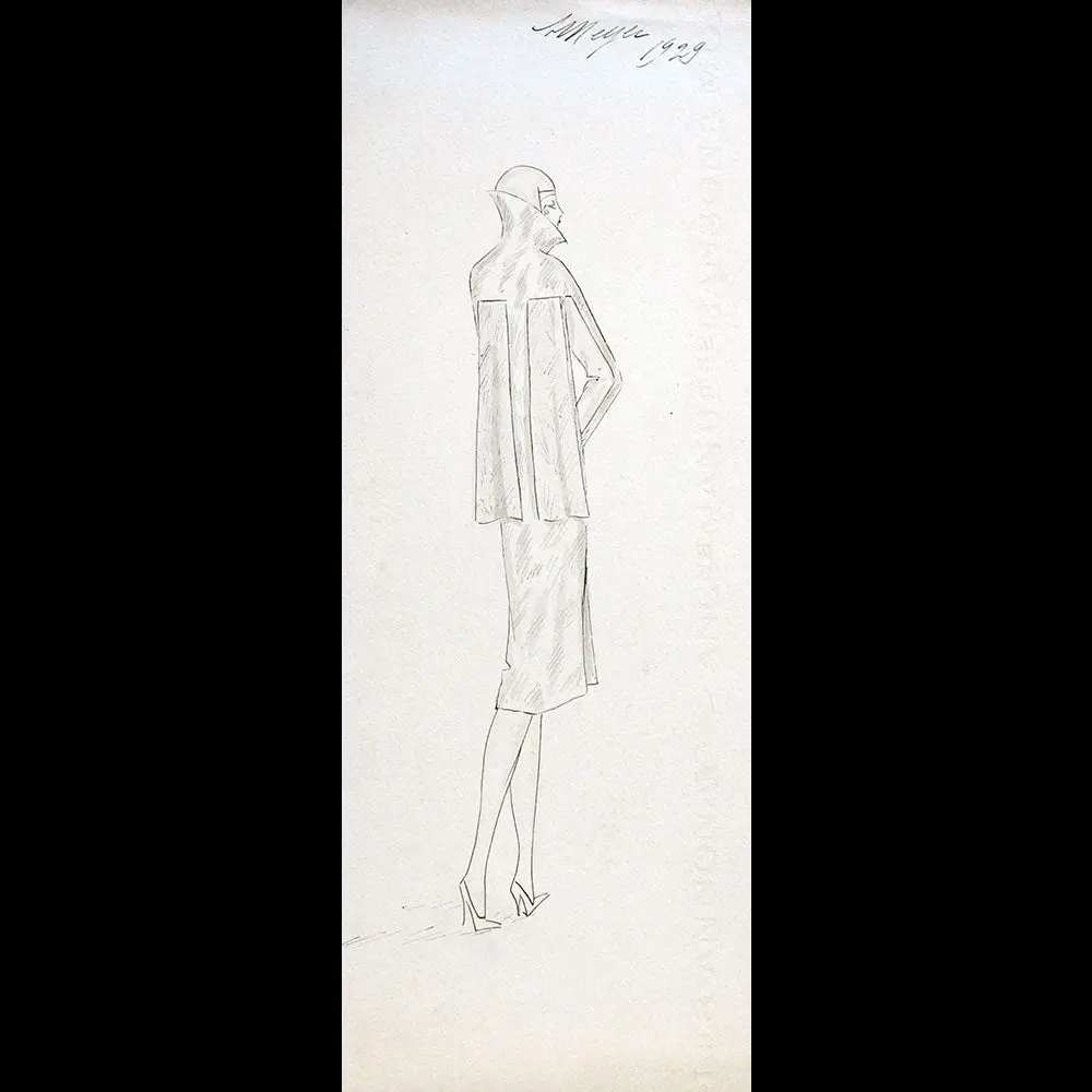 Vionnet - Dessin D'une Robe Par Suzette Meyer (1929) 1