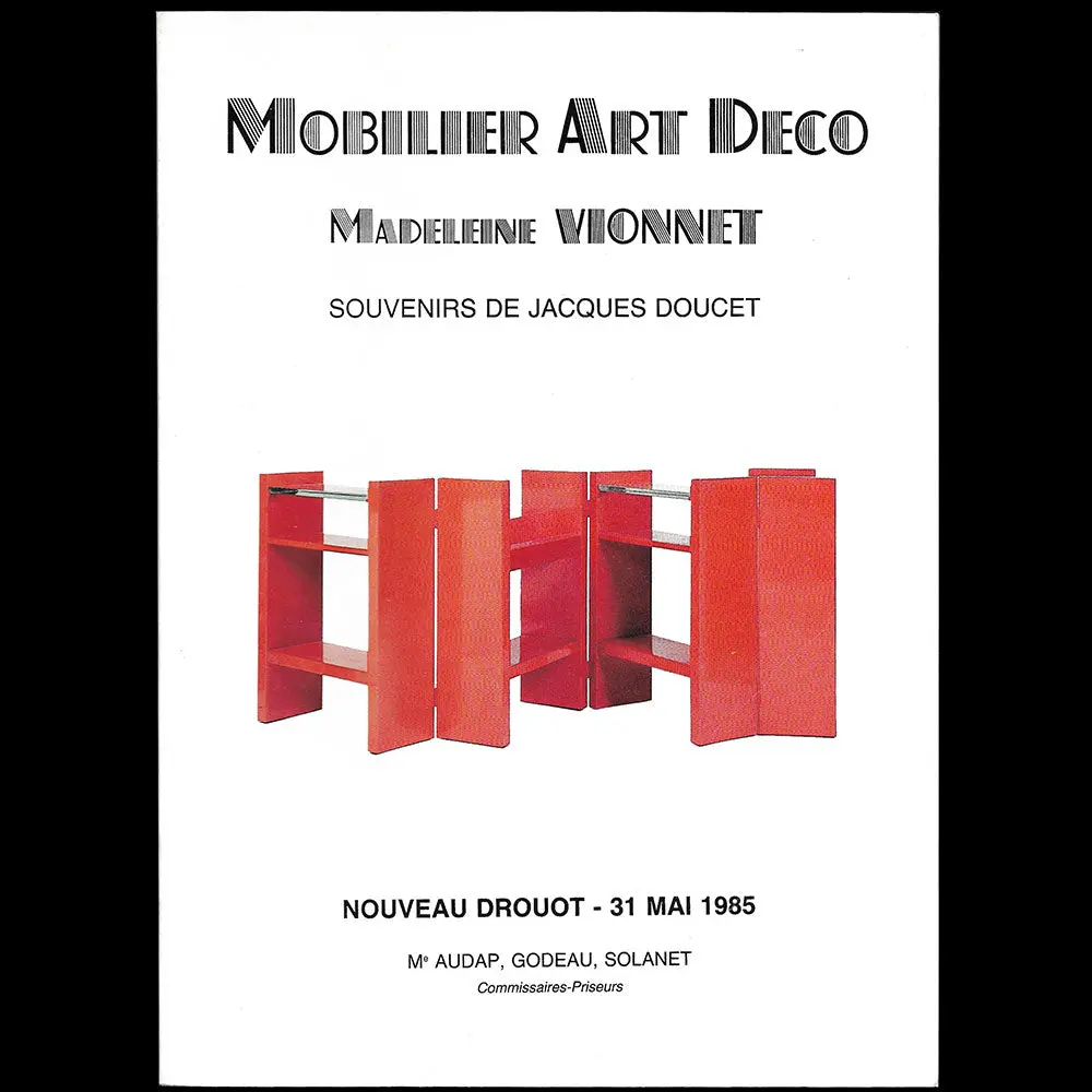 Vionnet - Catalogue De La Vente Madeleine Vionnet, Souvenirs De Jacques Doucet (1985) 1