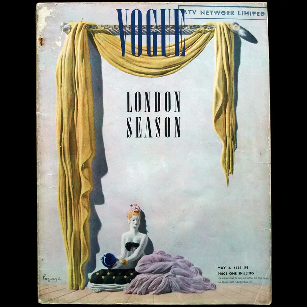 Lepape - Elégante À La Boule De Cristal, Couverture Pour Vogue, Dessin De Georges Lepape (1939) 2