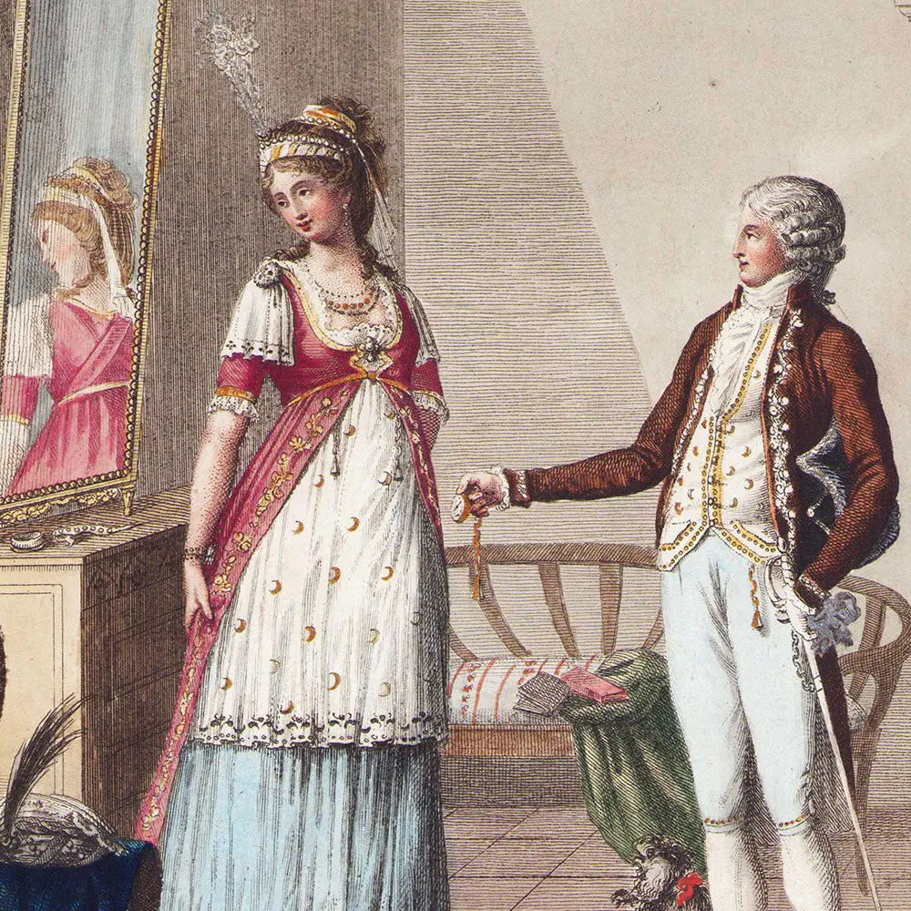 L'impazienza, Figurino Di Moda N°2, Gravure De Mode Italienne D'angelo Volpini (1797) 2