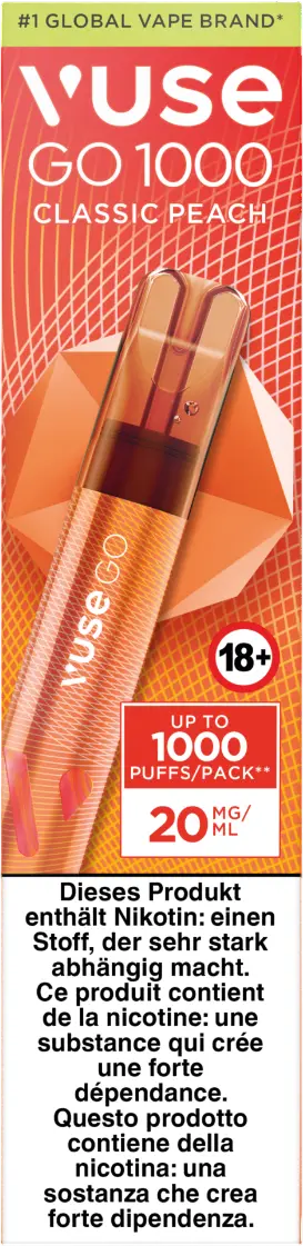 Vuse Go 1000 Pen Classic Peach 20Mg 1
