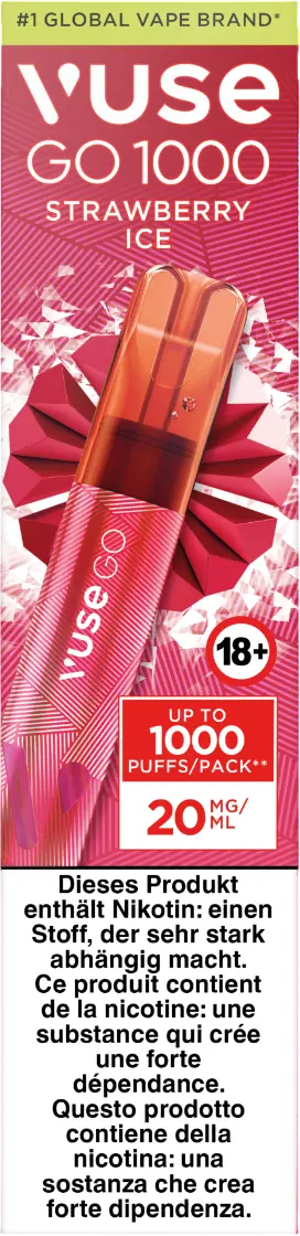 Vuse Go 1000 Strawberry Ice 20Mg 1