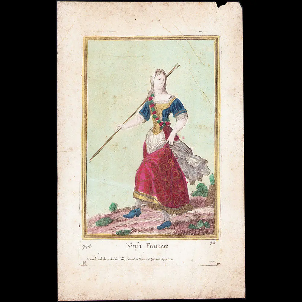 Ninfa Francese, Gravure Italienne D'arnold Van Westerhout D'après Bonnart (1685) 1