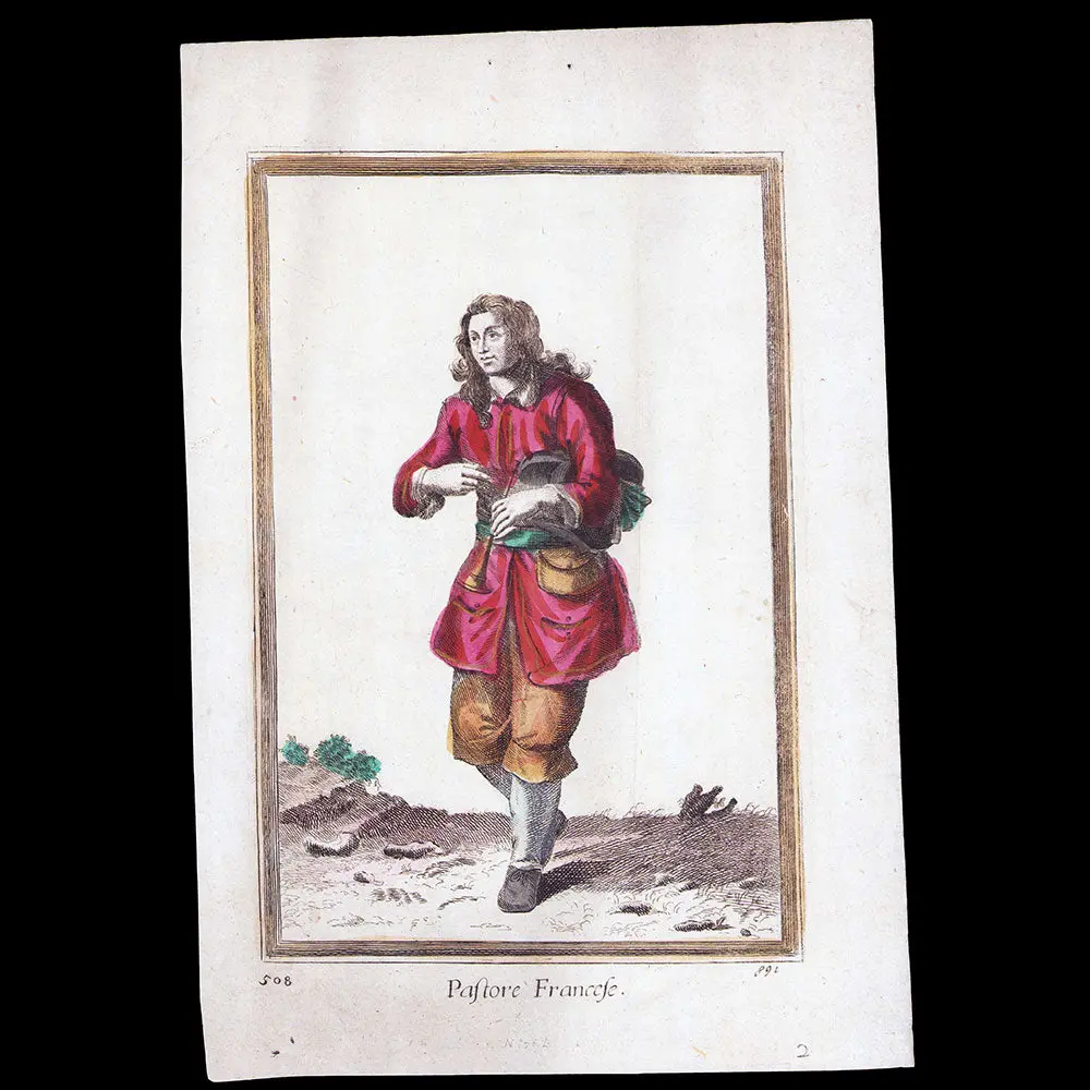 Pastore Francese, Gravure Italienne D'arnold Van Westerhout D'après Bonnart (Circa 1685) 1