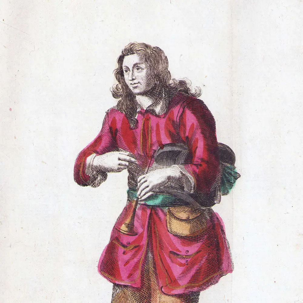 Pastore Francese, Gravure Italienne D'arnold Van Westerhout D'après Bonnart (Circa 1685) 2