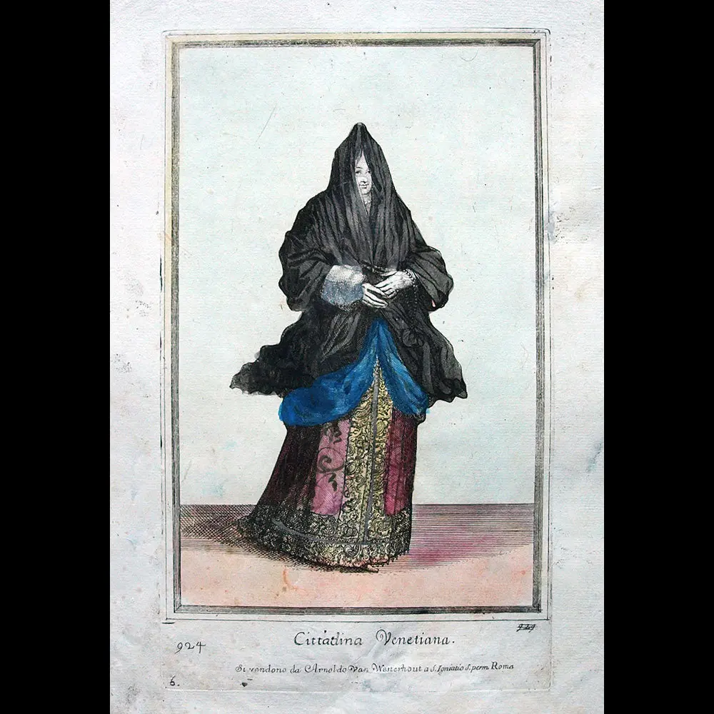 Cittadina Venetiana, Gravure Italienne D'arnold Van Westerhout (Circa 1685) 1
