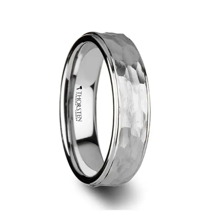 Winston | White Tungsten Ring Polished Step Edges 1