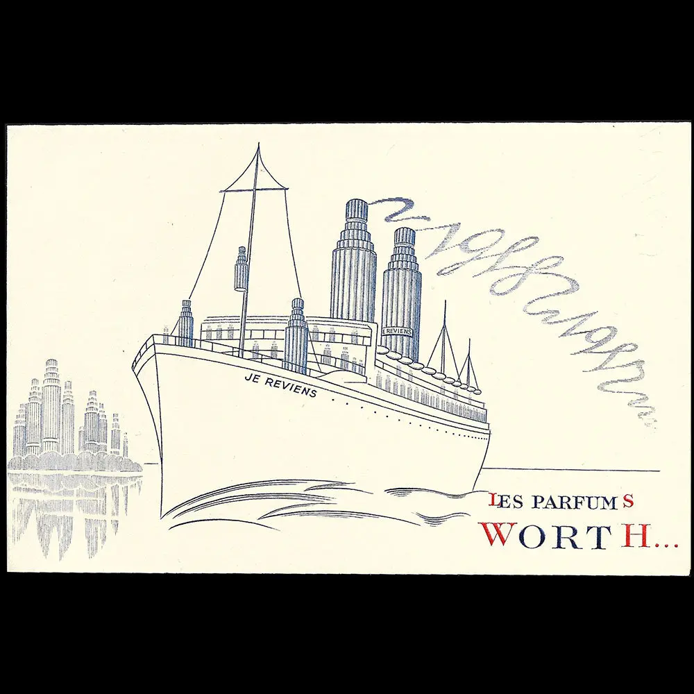 Parfums Worth New York - Carte De Voeux Pour L'année 1958 (1957) 1
