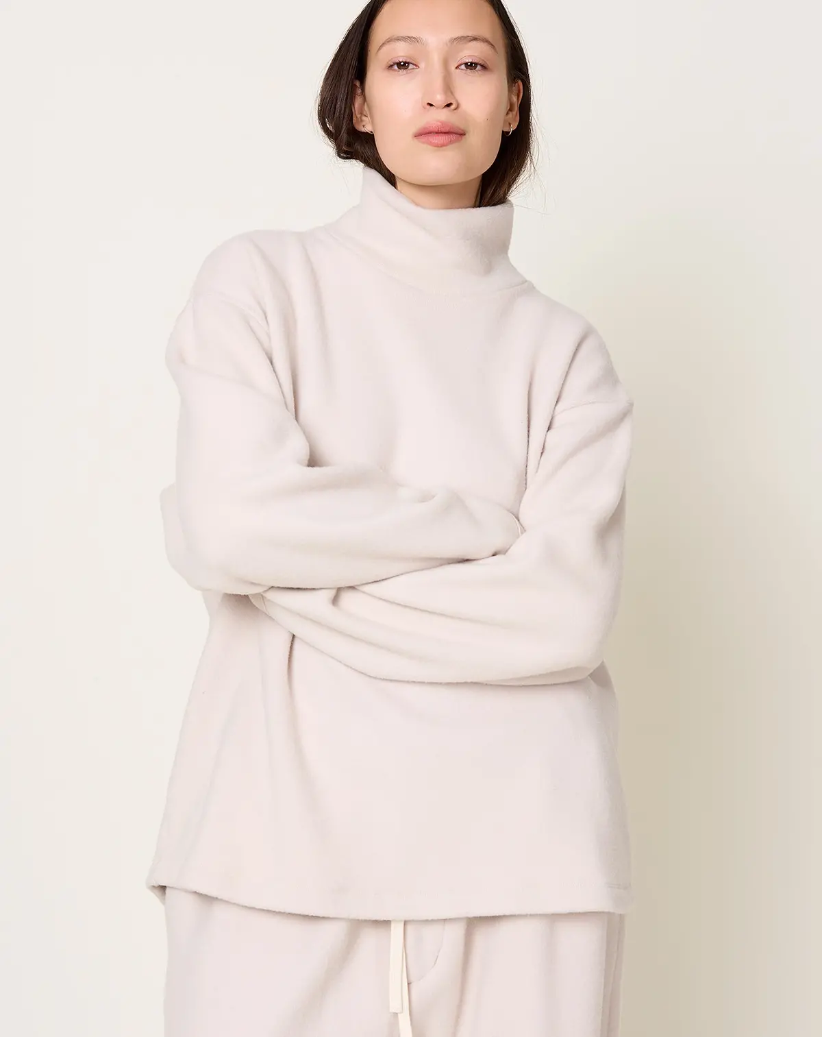 High Neck Pullover In Ecru 1