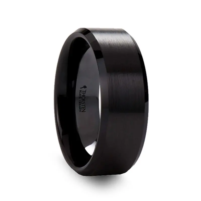 Yorkshire | Black Ceramic Ring Brushed Finish 1
