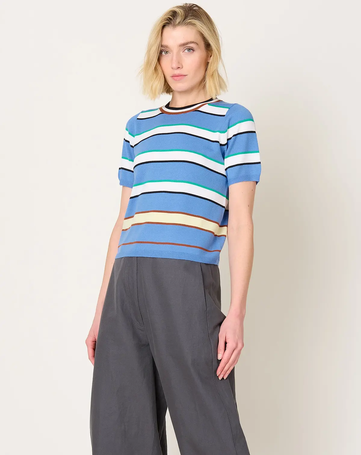 Benji Striped T-Shirt In Hyacinth 1