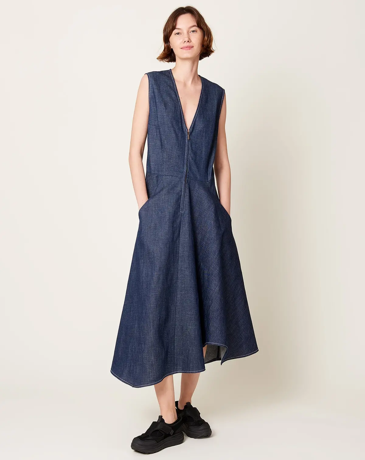 Denim Wave Dress In Indigo 1