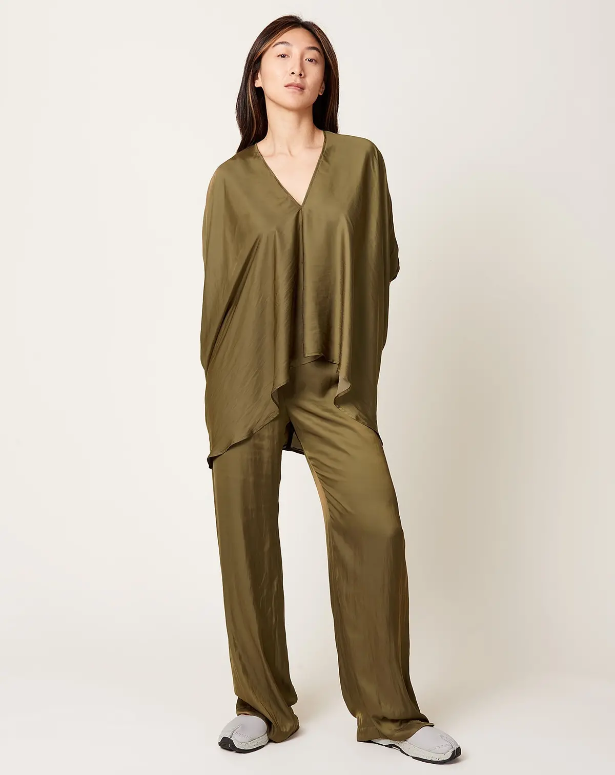 Lena Top In Olive Drift 1