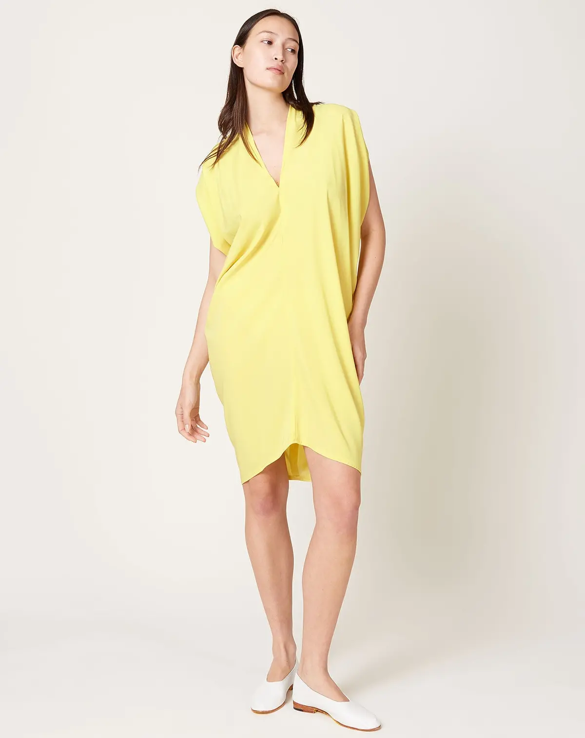 Simple Foil Mini Dress In Sunbeam 1