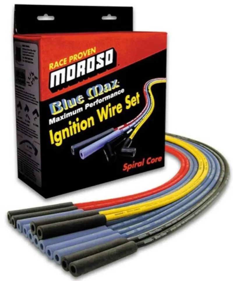 Moroso Blue Max Spiral-Core Ignition Wire Set – Custom-Length, High-Performance Spark Delivery 1