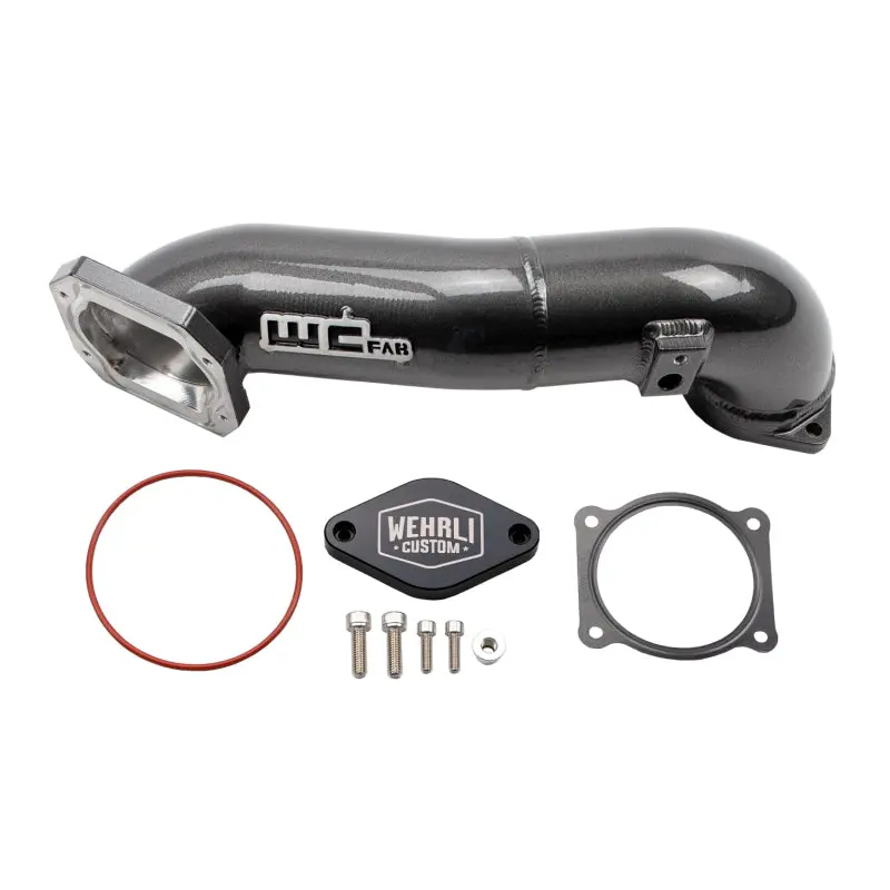Wehrli Upper Passenger-Side Intercooler Crossover Pipe Kit For 2011–2016 Lml Duramax – Wcfab Grey Coating 1
