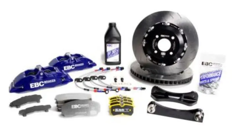Ebc Racing Front Big Brake Kit For 2003–2012 Mazda Rx-8 – Blue Apollo-4 Calipers, 330Mm Slotted Rotors 1