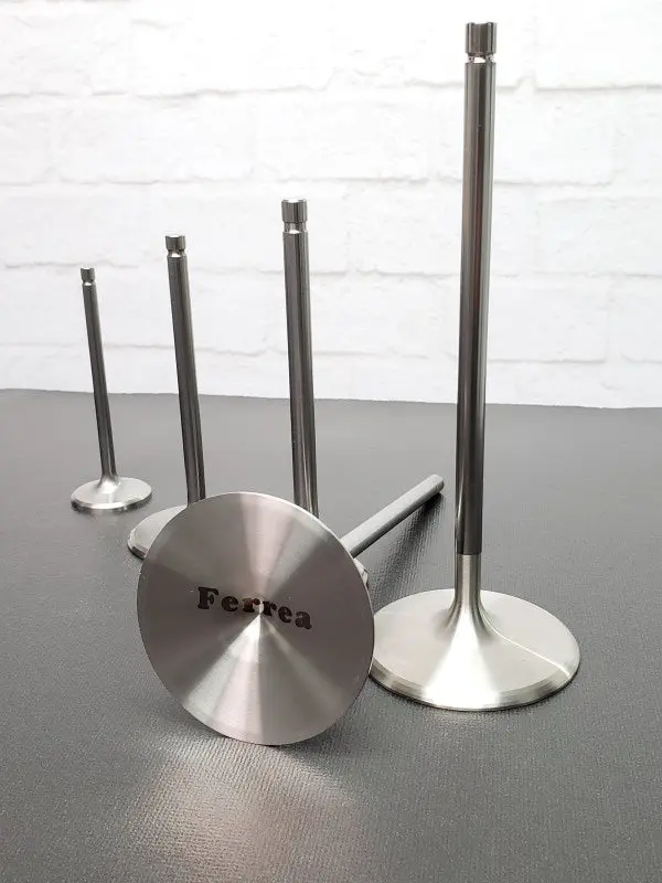 Ferrea Titanium Exhaust Valve Set – 1.6" Stem, 11/32" Diameter, 15° Angle, For Chevy/Chrysler/Ford Small-Block Engines (8-Pack) 1