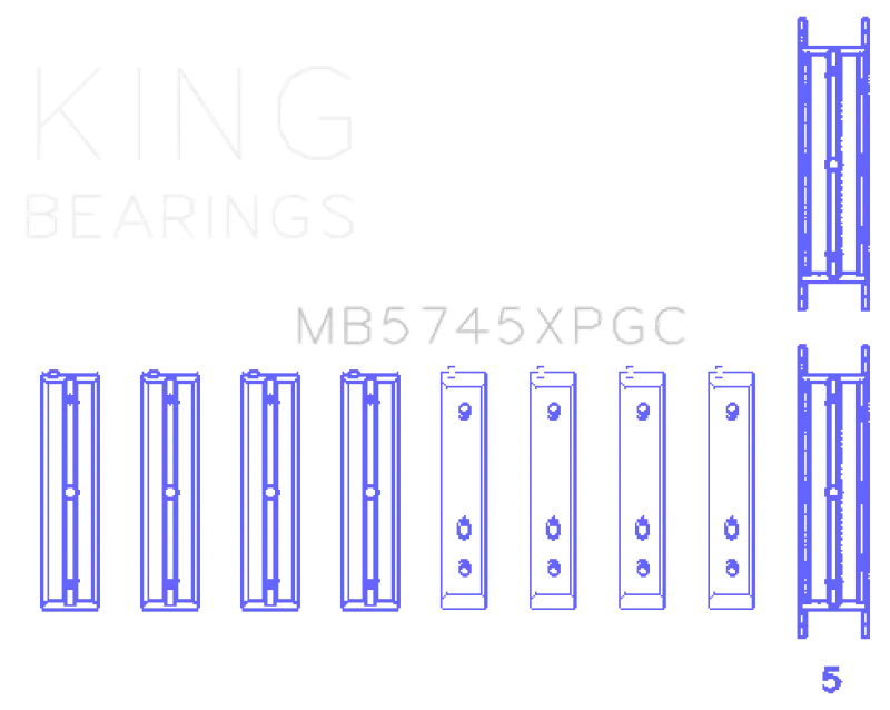 King Subaru Fa20/Toyota 4U-Gse (Size Stdx) Pmaxkote Performance Main Bearing Set 1