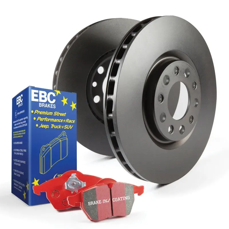 Ebc S12 Brake Kit: Redstuff Track-Optimized Pads + Rk Drilled & Slotted Rotors 1