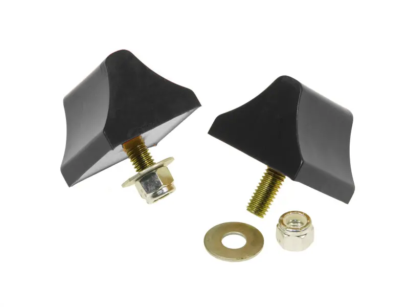 Prothane Universal Adjustable Bump Stop – 1-3/8" X 2" X 2-1/4" Tapered Wedge, Black Rubber Compound 1