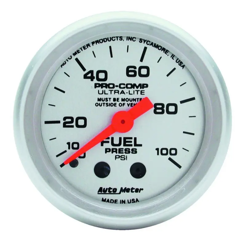Autometer 52Mm Mechanical Fuel Pressure Gauge – 0–100 Psi Ultra-Lite Analog Display 1