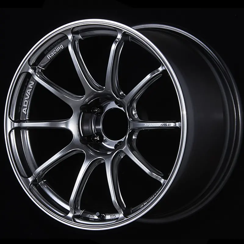 Advan Rsiii Racing Wheel – 18X8.0In, +45Mm Offset, 5X114.3Mm Pcd, 73Mm Center Bore, Hyper Black Finish With Machined Ring 1