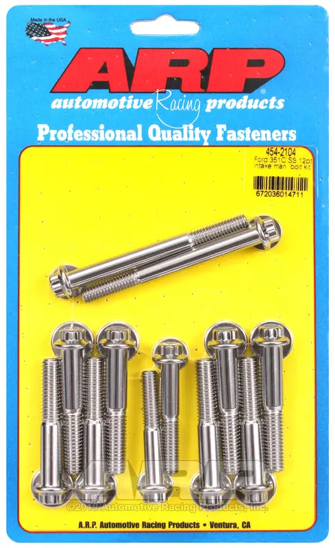 Arp Stainless Steel 12-Point Intake Manifold Bolt Kit For Ford 351C Small-Block Engines 1