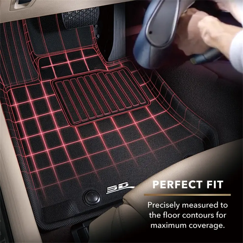 3D Maxpider Custom-Fit 2Nd Row Floor Mats For 2013–2019 Cadillac Xts – Kagu Design, Black 2