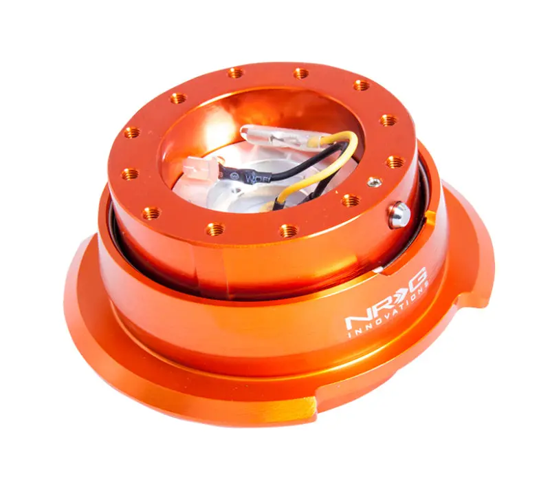 Nrg Quick Release Steering Hub Kit – Gen 2.8, Orange Body With Titanium Chrome Ring 1