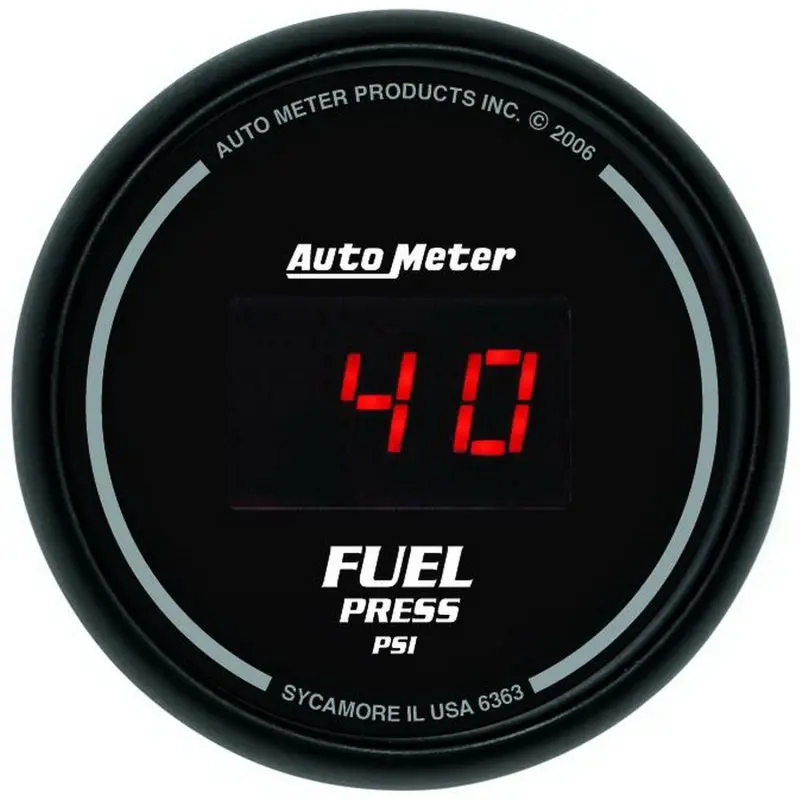 Autometer Z-Series 52Mm Digital Fuel Pressure Gauge (0–100 Psi, Black Face) 1