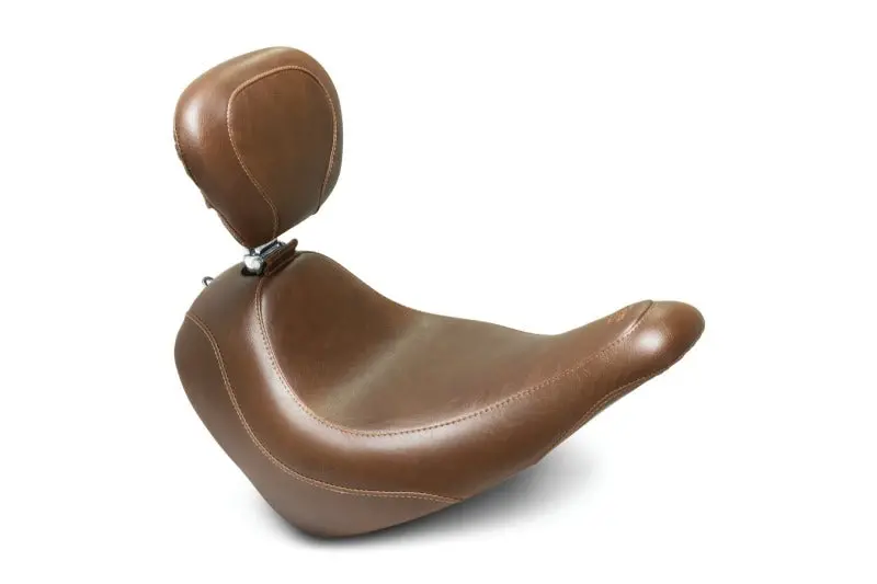 Mustang Harley-Davidson Low Rider Solo Seat With Driver Backrest – Brown, Fits 2018–2021 Models 1