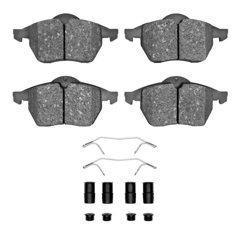 R1 Semi-Metallic Brake Pad & Hardware Kit – Front Axle – 1996–1999 Audi A4 Quattro 1