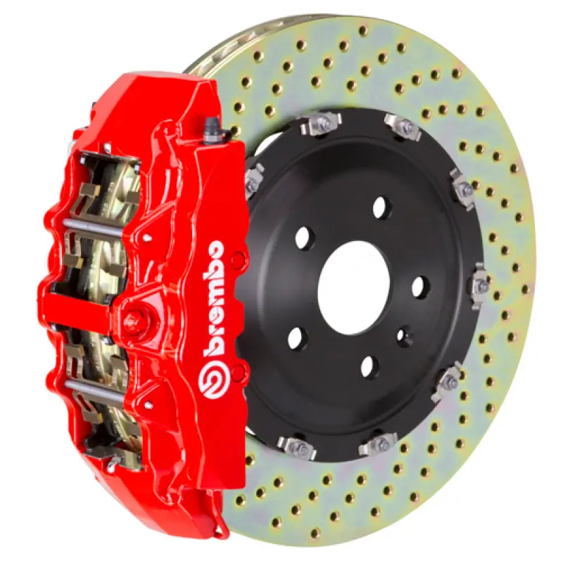 Brembo 17-20 Rs3 Sedan Front Gt Bbk 6 Piston Cast 380X34 2Pc Rotor Drilled-Red 1