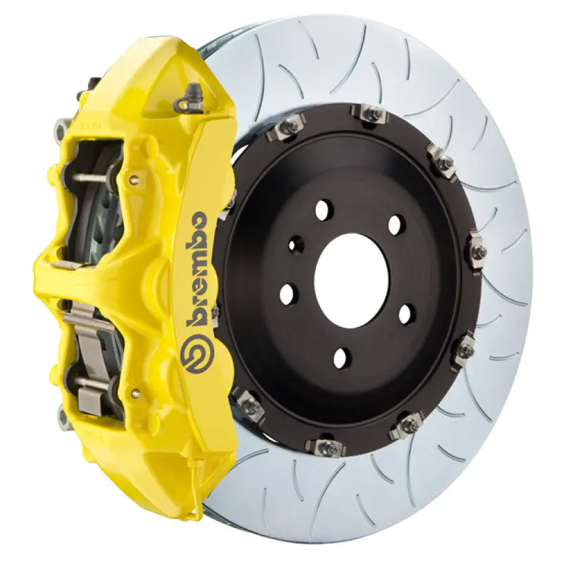 Brembo Gt Front Brake Kit For 2008–2009 Ferrari F430 Scuderia: 6-Piston Calipers, 405X34Mm Slotted 2-Piece Rotors (Type 3 – Yellow) 1