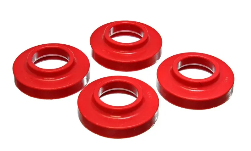 Energy Suspension Red Polyurethane Coil Spring Isolators For Jeep Wrangler Tj (1997–2006) And Cherokee Xj (1984–2001) 1