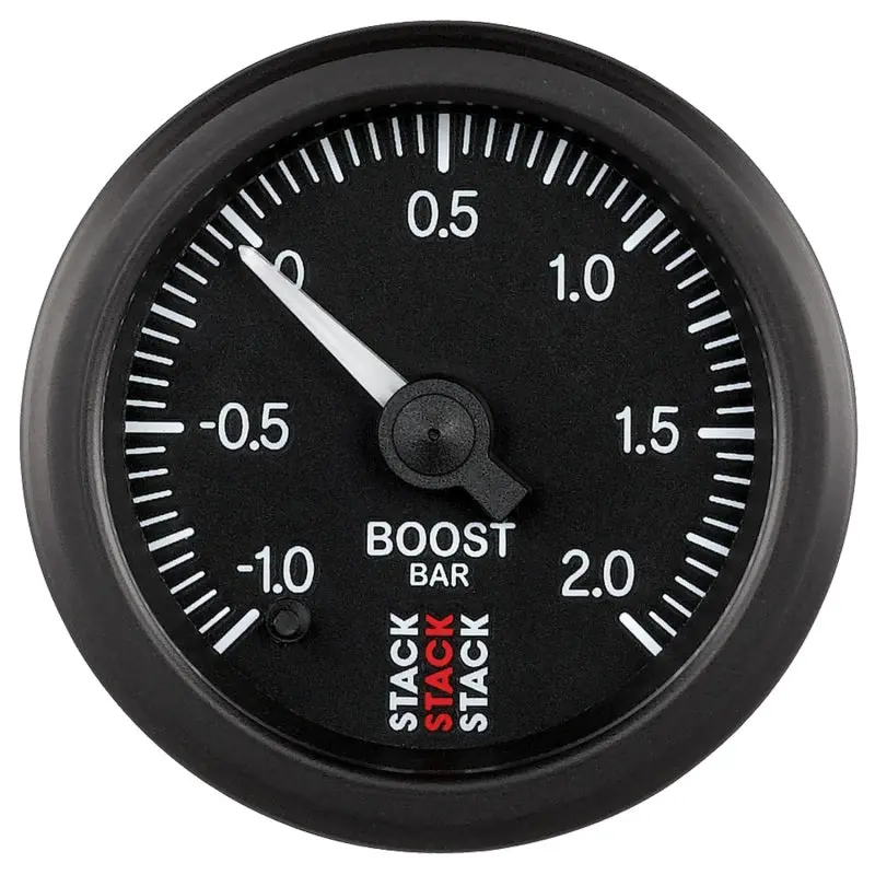 Autometer Stack Series 52Mm Boost Gauge – Pro Stepper Motor Display, -1 To +2 Bar Range With T-Fitting Included 1