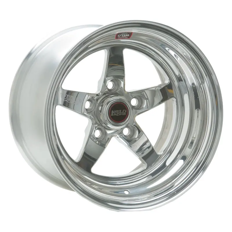 Weld S71 Polished Aluminum Drag Wheel – 15×16.33", 5×4.5" Bolt Pattern, 6.5" Backspace, Medium Pad Finish 1