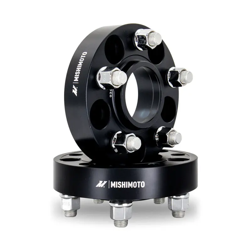 Mishimoto Black Wheel Spacers – 5X114.3 Bolt Pattern, 70.5Mm Hub Bore, 25Mm Thickness, M14 Thread 1