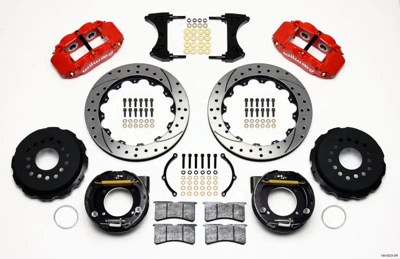 Wilwood Narrow Superlite 4R Parking Brake Kit – 12.88" Drilled Rear Rotors For Ford 8.8 Axle (2.5" Offset, 5-Lug) 1