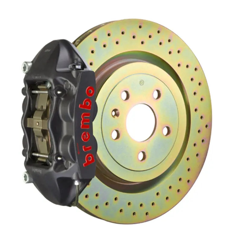 Brembo 66-89 911S/Sc/Carrera Front Gts Bbk 4 Piston Cast 323X28 1Pc Rotor Drilled-Black Ha 1
